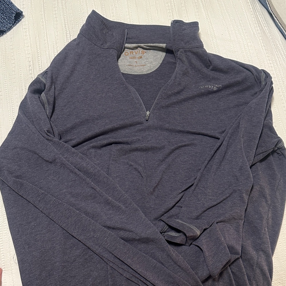 Orvis Men’s Zip-Neck Sweater in Navy Heather